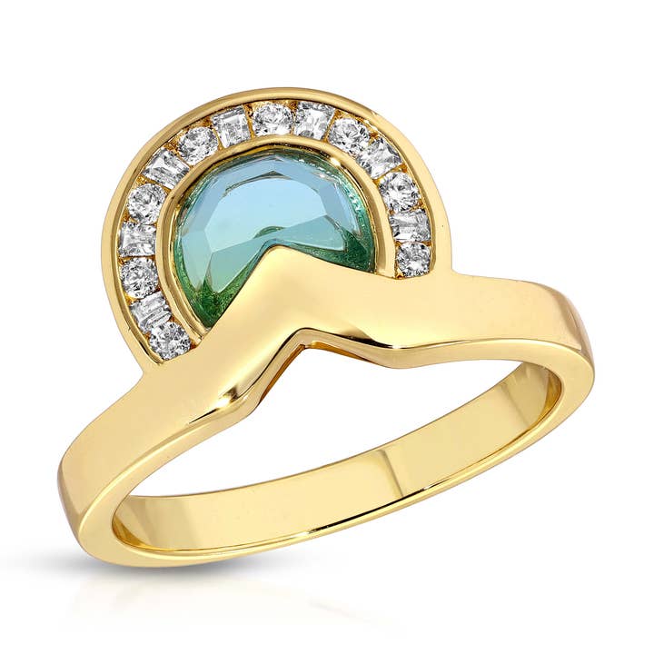 Daybreak Gem Ring - Sky for wholesale by Glamrocks Jewelry