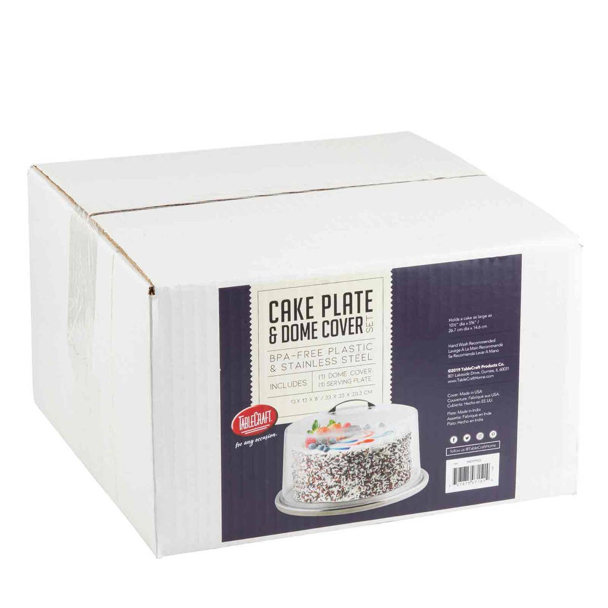 TableCraft Products Company - Wholesale Cake Stand - Low Profile Cake Plate and Dome Cover Set2