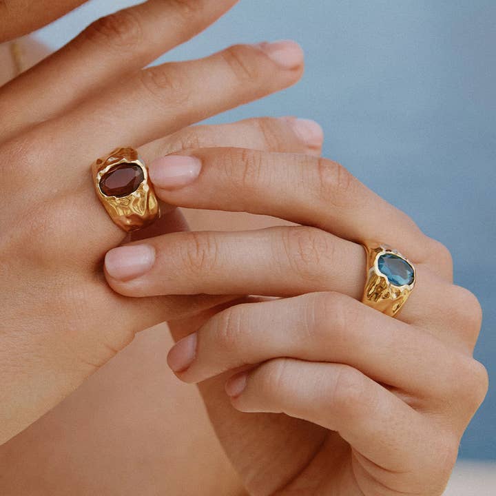 Agapée Jewelry - Wholesale Cocktail/Statement Ring - Carmen Rosewood Ring | Jewelry Gold Gift Waterproof4