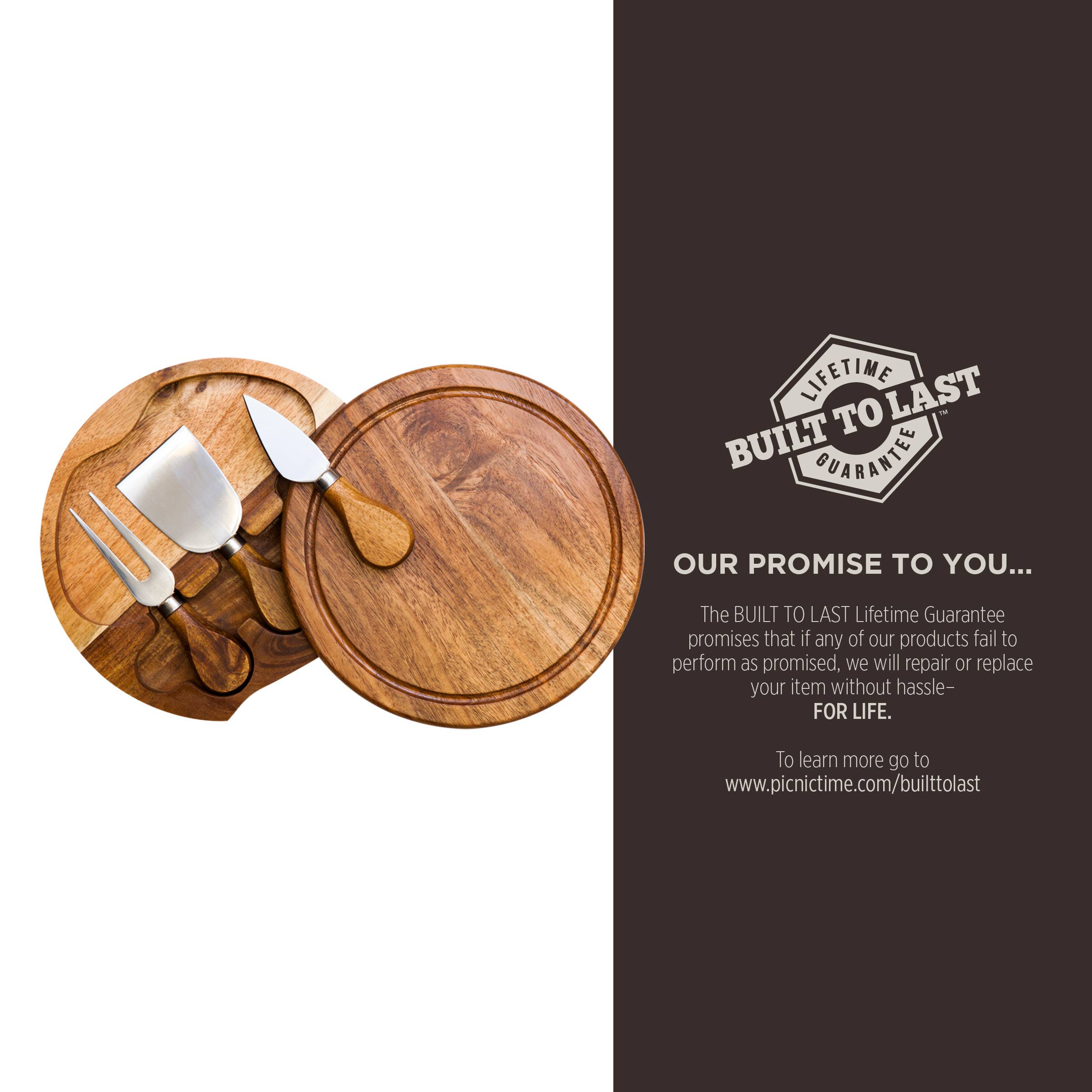 Acacia Brie Cheese Cutting Board & Tools for wholesale on Faire9