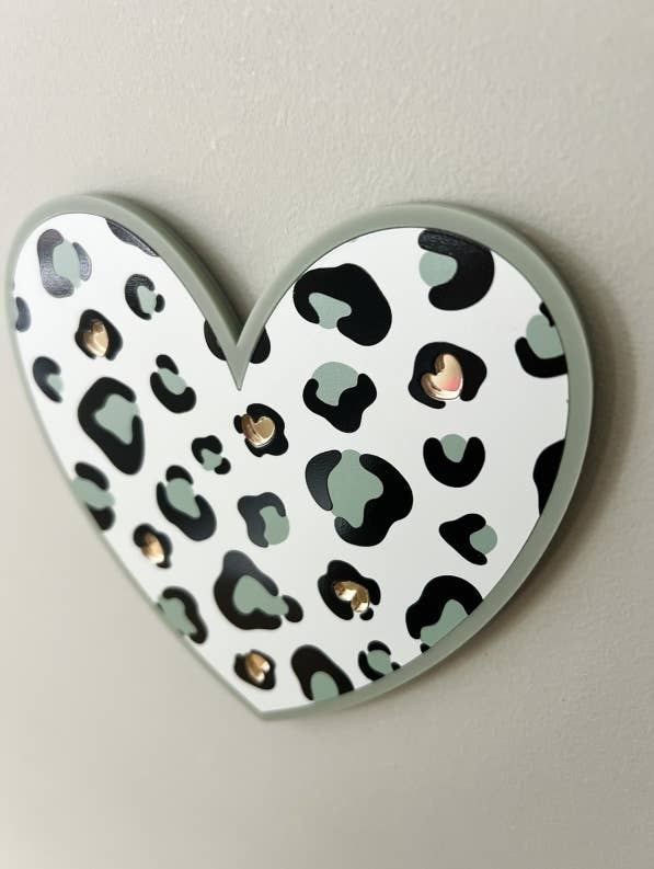 Print Your Love - Venta al por mayor Papel pintado 3D - Joya de pared Lindo corazón leopardo1