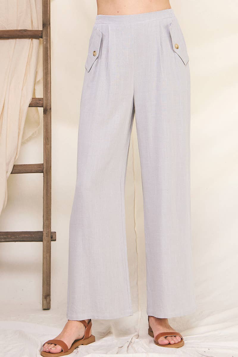 Allie Rose - Vendita all'ingrosso Pantalone - Donna - Pantaloni in morbido lino con tasche5