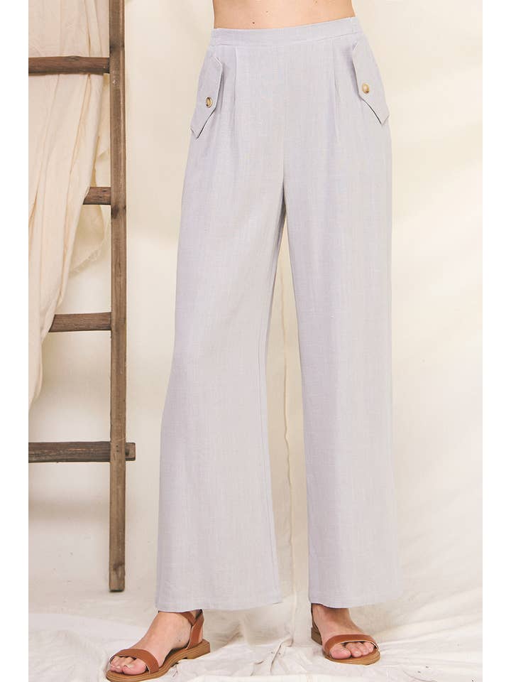 Allie Rose - Vendita all'ingrosso Pantalone - Donna - Pantaloni in morbido lino con tasche5