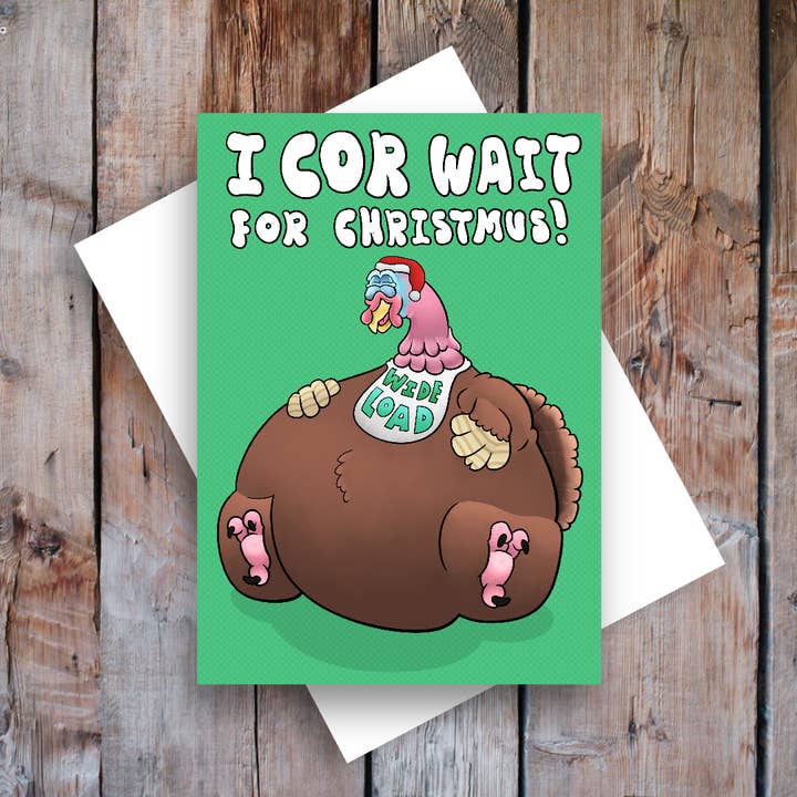 Je Cor Attends ! Carte de Noël. pour la vente par Black Country Cards