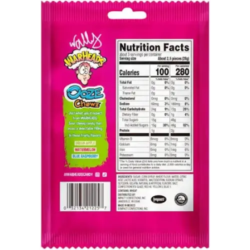 Echo Sales America - Wholesale Gummy - WARHEADS Ooze Chewz Ropes 3oz case 12ct1