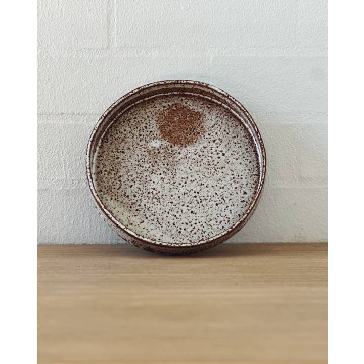 Jenn Johnston Ceramics - Wholesale Dinner Plate - speckled straight edge flat plates