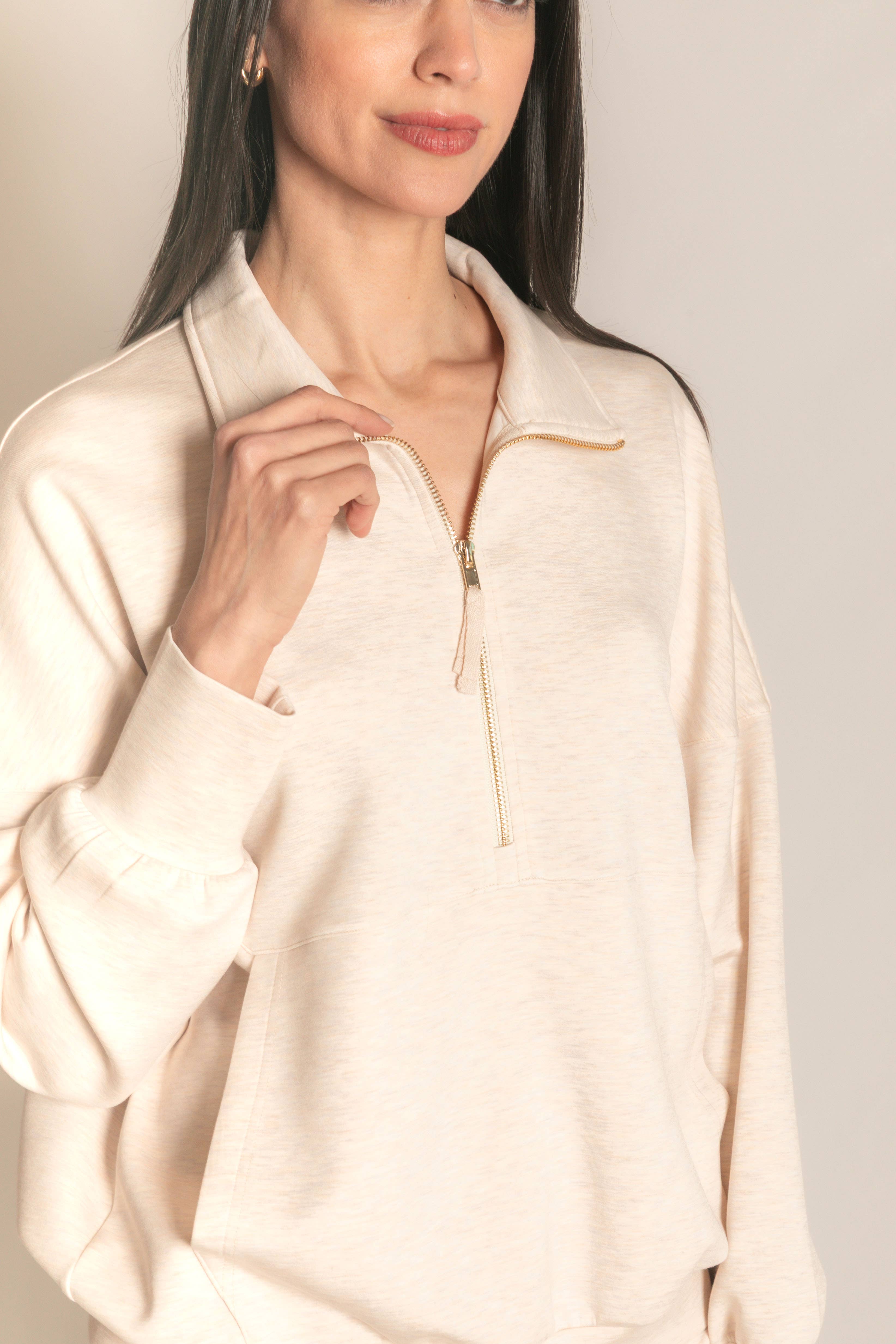 P. CILL - Vente Sweat-shirt – femme - Pull zippé P. CILL Butter en modal72