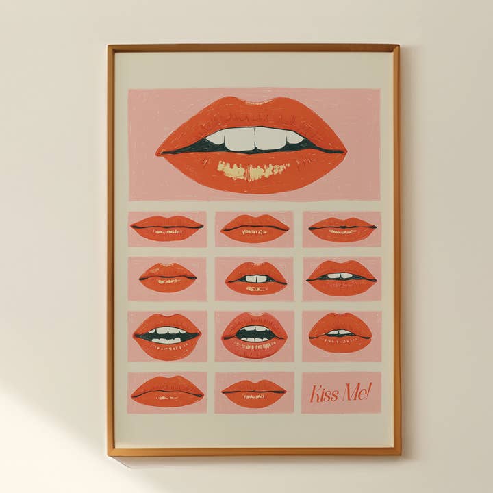 Artbaby & Co. - Vente Affiche d'art - Embrasse-moi ! Impression artistique Inspired Lips des années 19700
