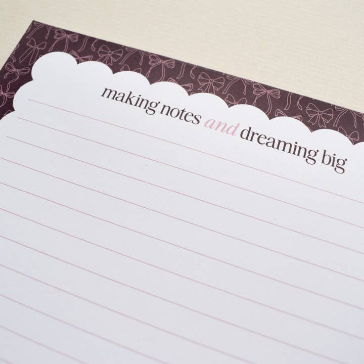 A5 Notepad with Bows Design for wholesale by Jennifer Tune