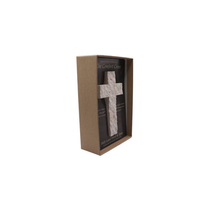 Holy Land Wood and Stone - Wholesale Wall Cross - Jerusalem Stone Comfort Cross - Separation