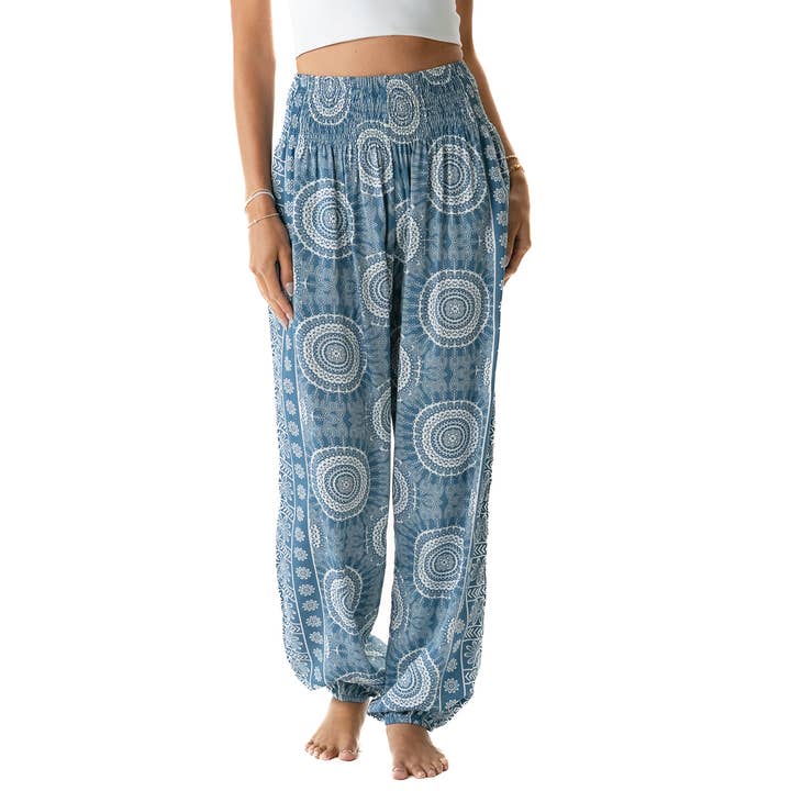 Lotus and Luna - Vente Pantalon – femme - Pantalon Harem Plage Saphir