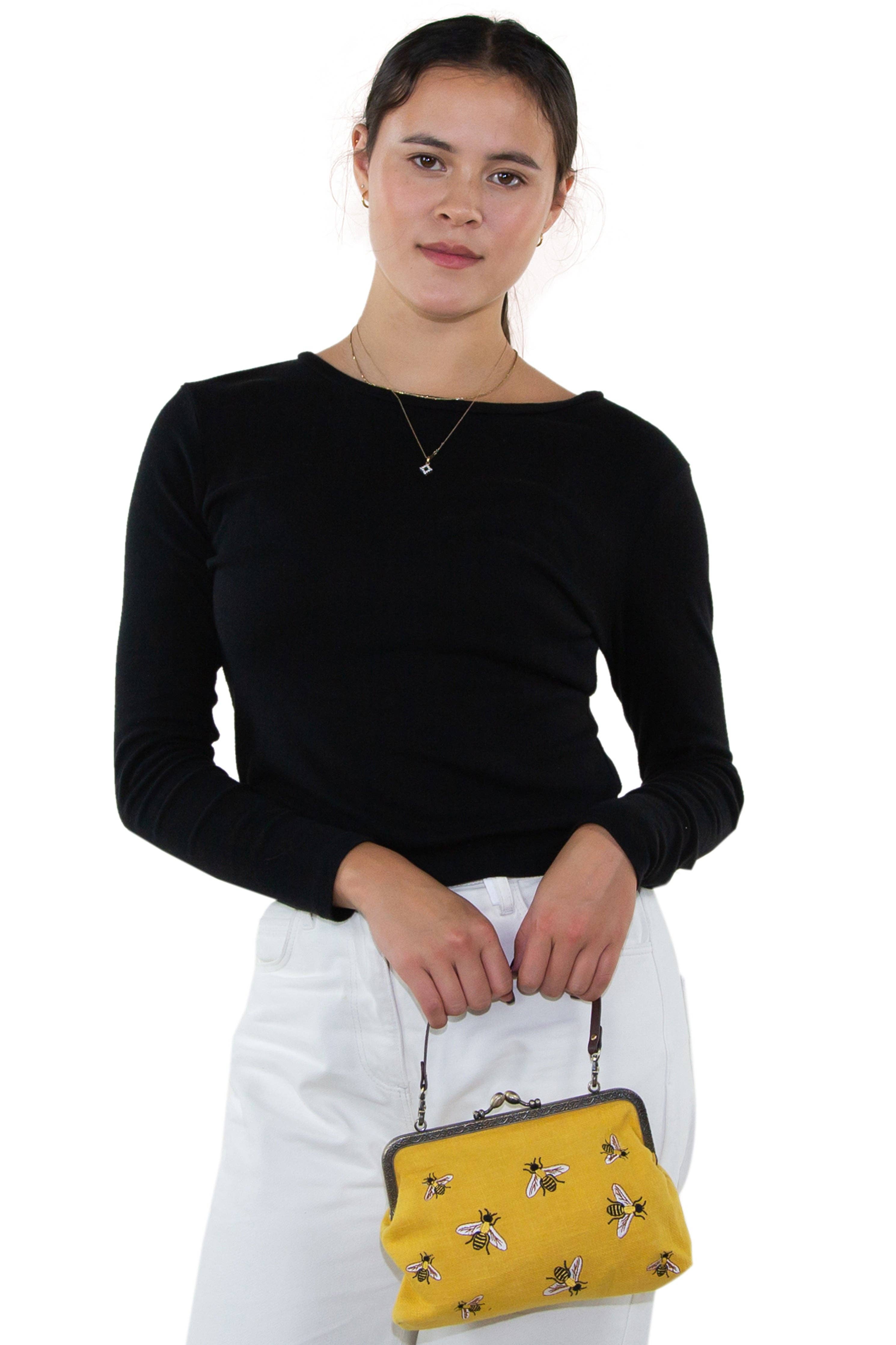 COMECO INC - Wholesale Clutch Bag - Women's - Bees Kisslock Bag4