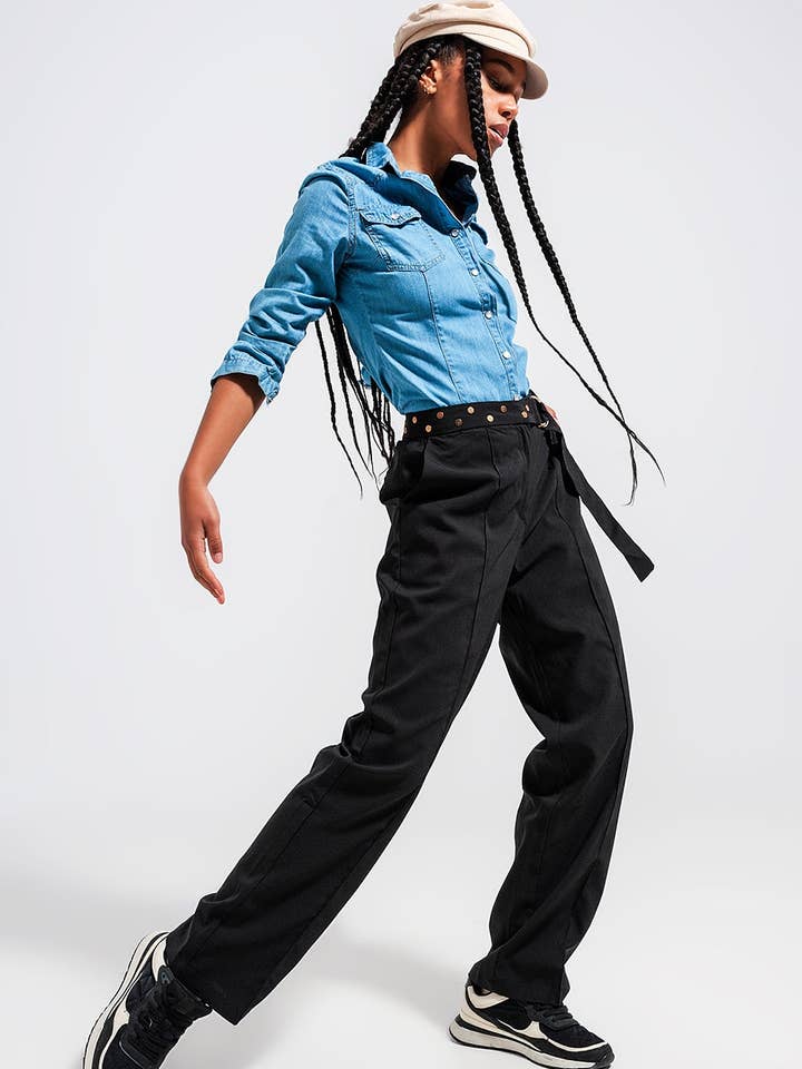 Denim shirt in mid blue for wholesale on Faire2