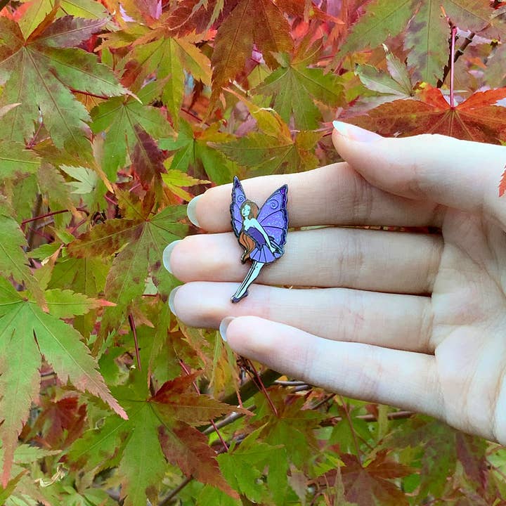 Amy Brown Art - Wholesale Lapel Pin/Button - Purple Fairy Enamel Pin1