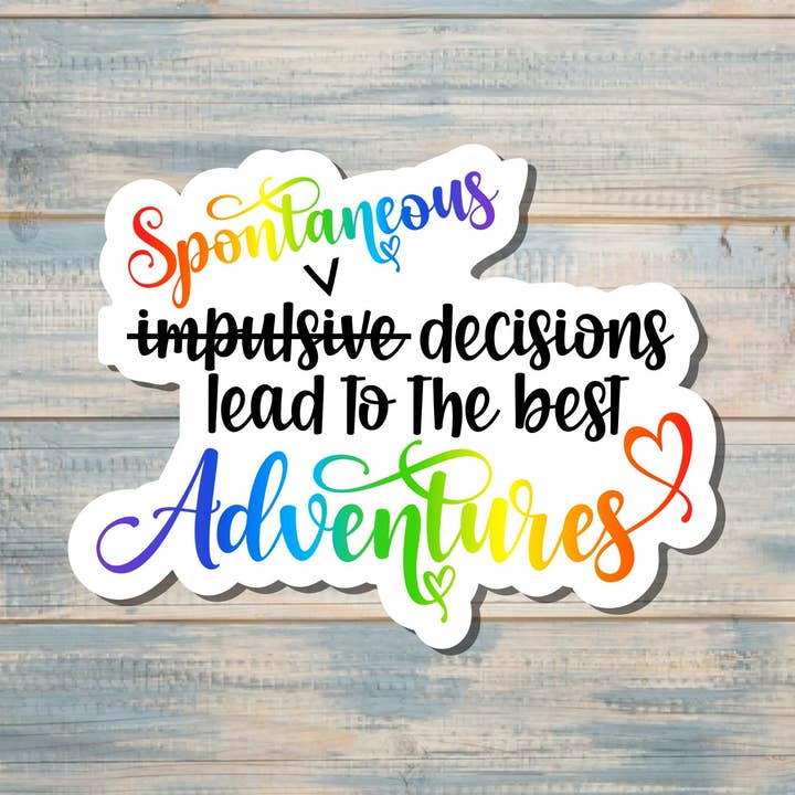 Adventures Sticker, Die Cut Vinyl Sticker, Boho Fun, Water Resistant, Human Rights Equality Women Support, Neurodivergent ADHD |Sticker or Magnet for wholesale by Handmade by Marlayna