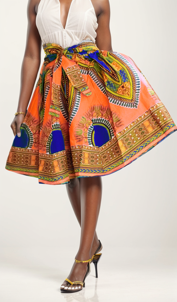 KaraChic – Saia - Mulher por atacado – Saia Ankara 100% Algodão com Estampa Dashiki Africana11