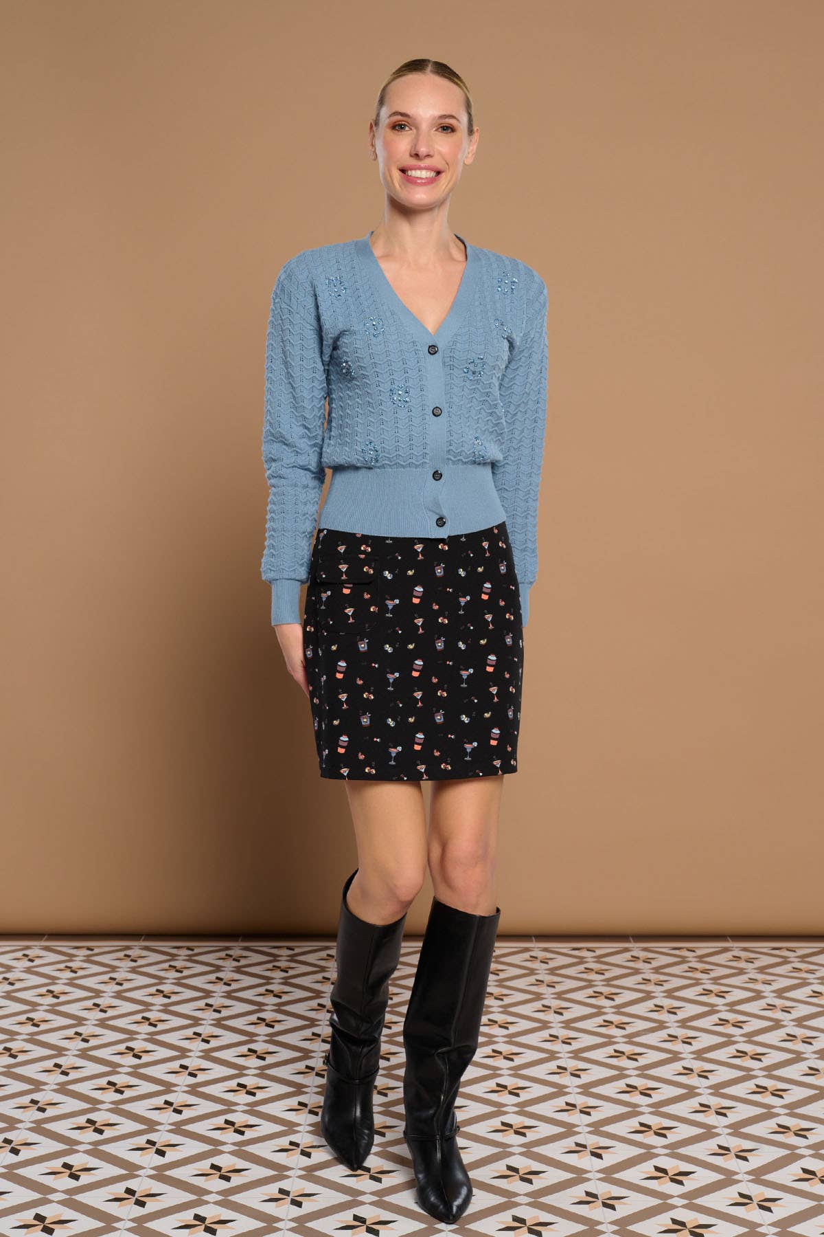 Blue SECONDA CARDIGAN for wholesale on Faire1