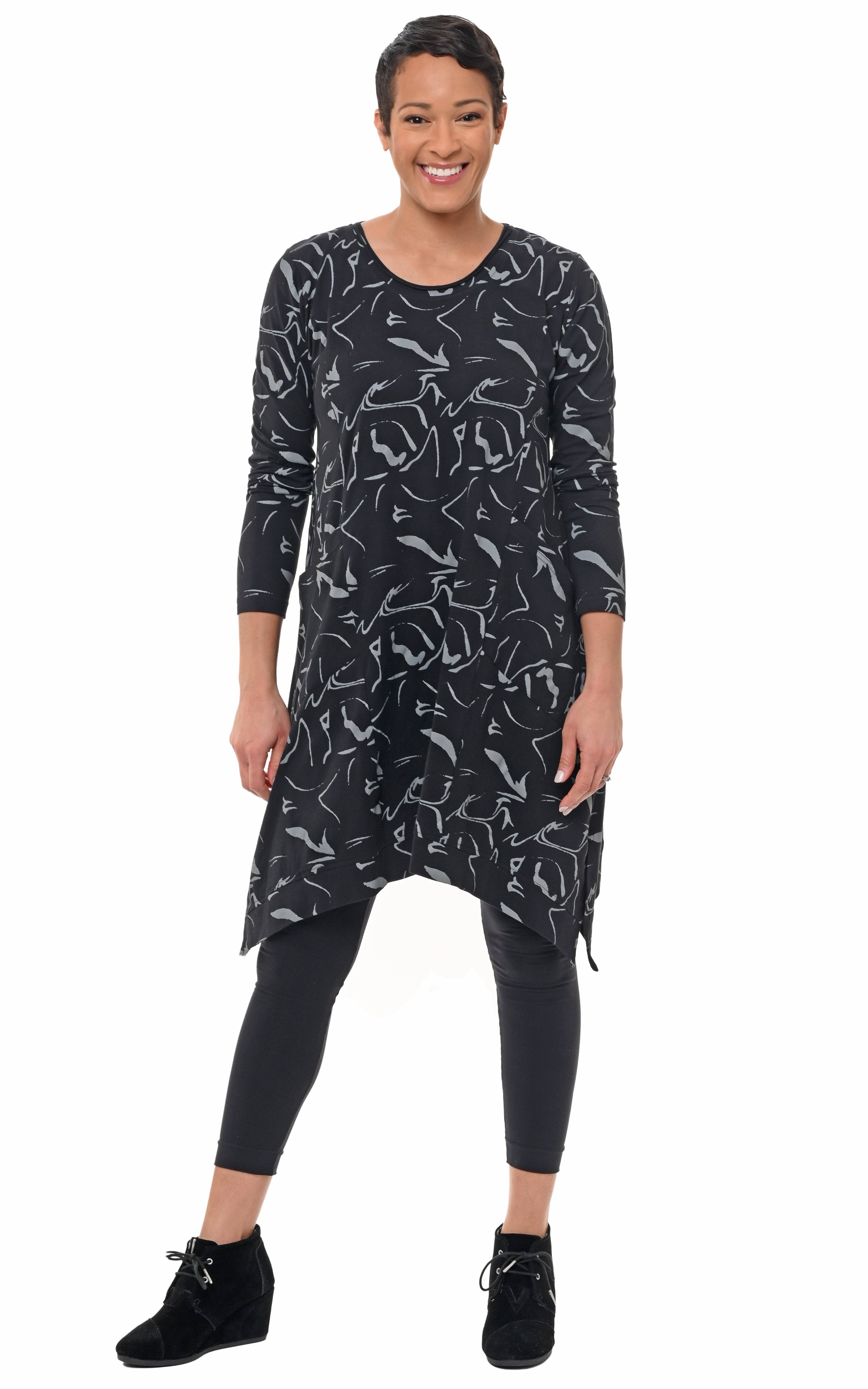 Tulip Clothing - Vente Tunique – femme - L108 Tully en Noir Razzy*1