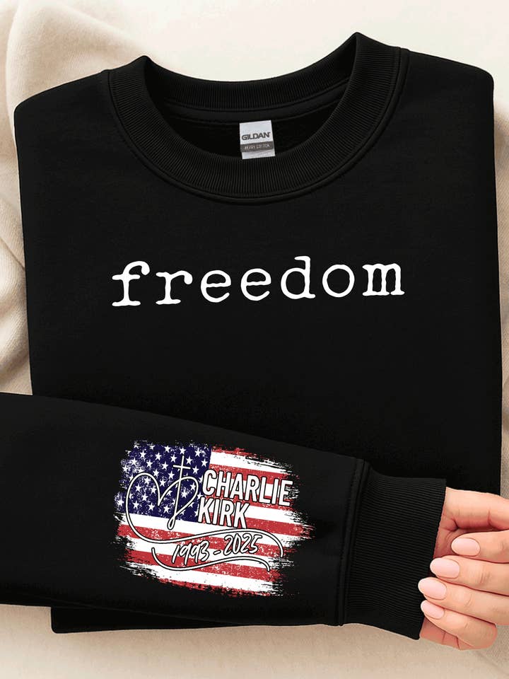 Charlie Kirk Freedom Faith Family Freedom for wholesale by A Blessed Texas Mess Boutique