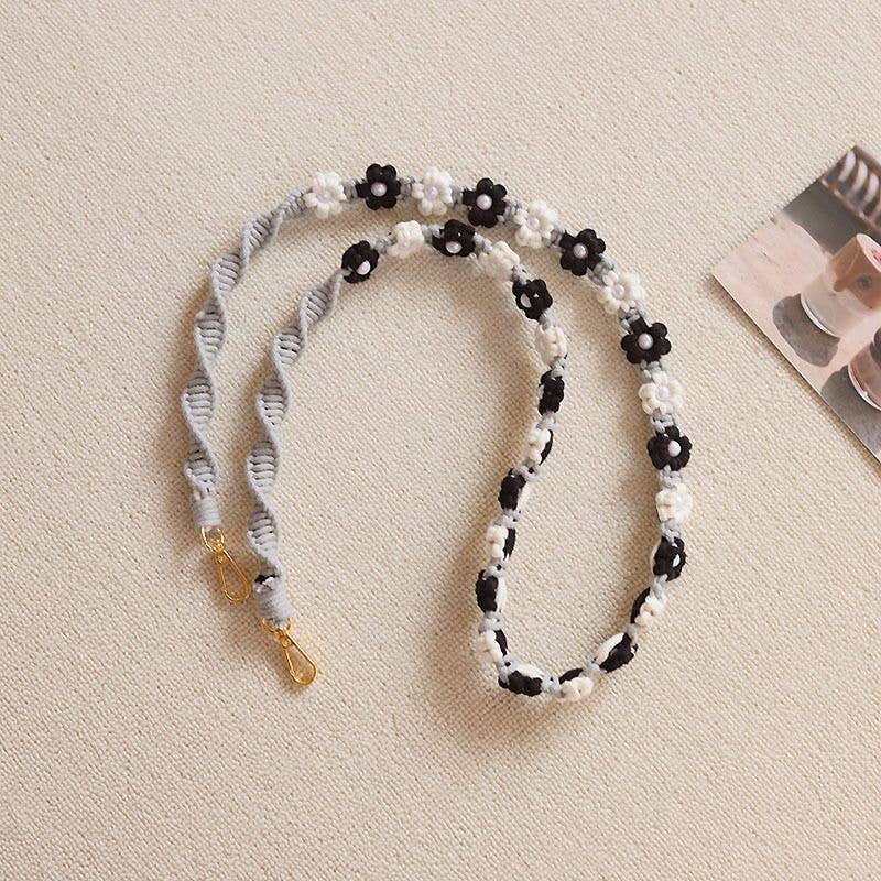 Weavey Studio – wholesale Phonecase strap – Macrame flower twisted pattern lanyard camera phone strap0