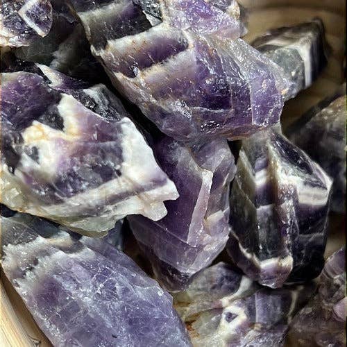 Chevron Amethyst from Zambia - Raw Purple Amethyst for wholesale by WHOLIFECO