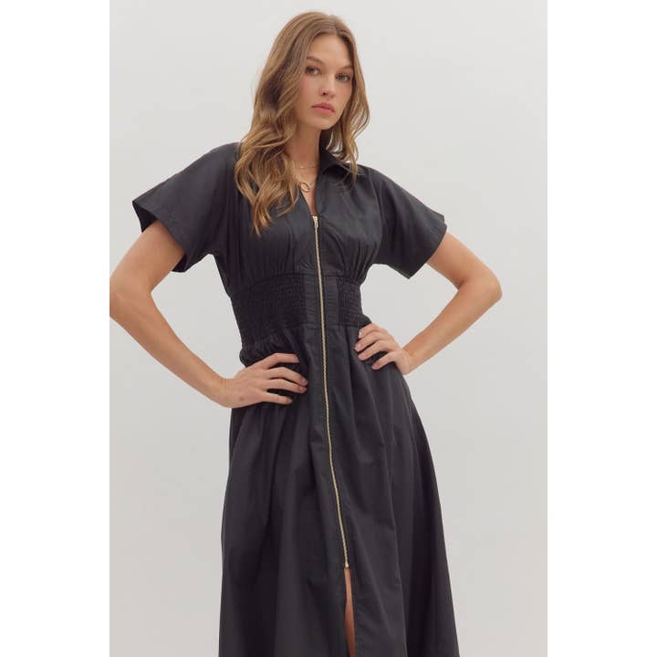STYLE USA - Wholesale Dress - Women's - Solid short sleeve midi dress 9