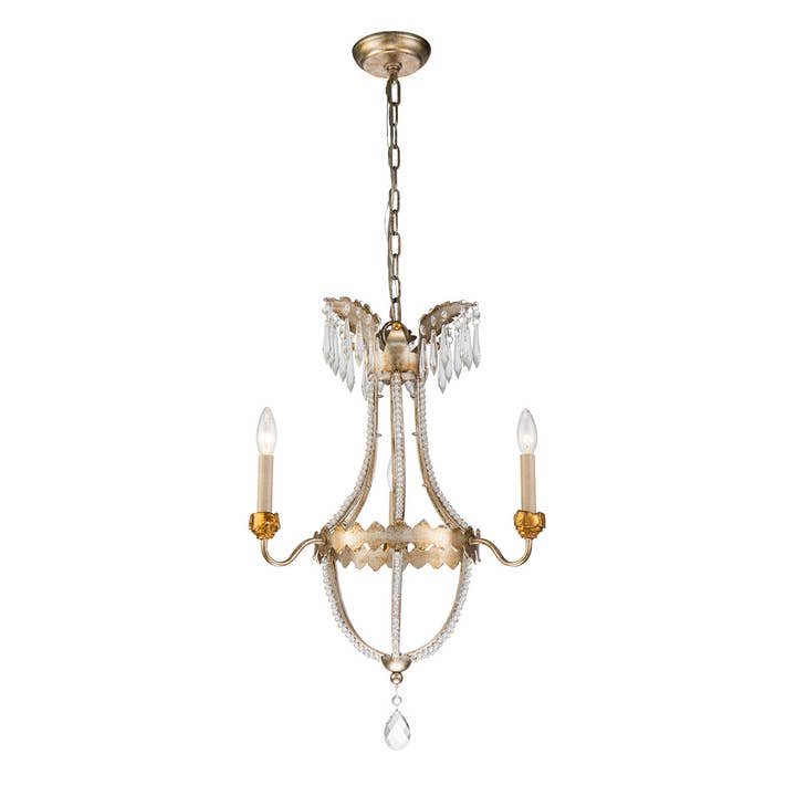 Lucas McKearn - Wholesale Chandelier/Hanging Light - Louis 3 Light Chandelier in Distressed Gold and Silver