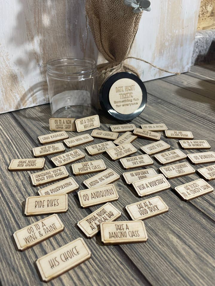 Date Night Tickets - Activity Jar - Great for any couple for wholesale by The Lantern Boutique