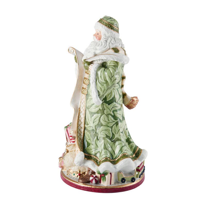 Fitz and Floyd® Mikasa® Pfaltzgraff® - Wholesale Decorative Figurine - Fitz and Floyd Holiday Hme Green Santa Gift Box Pkg1