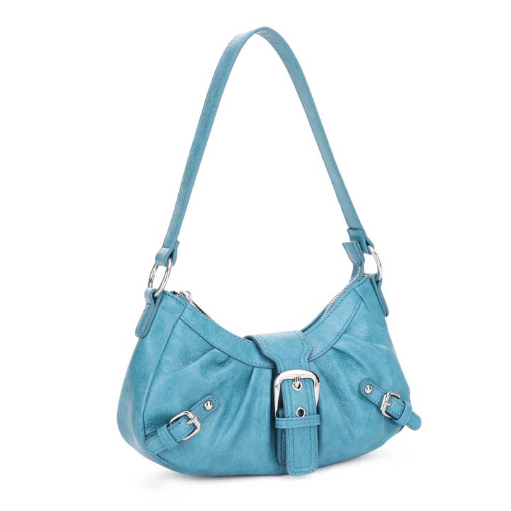 MiMi Wholesale - Wholesale Shoulder Bag - Women's - EJ60292 Grunge Buckle Baguette Shoulder Bag11