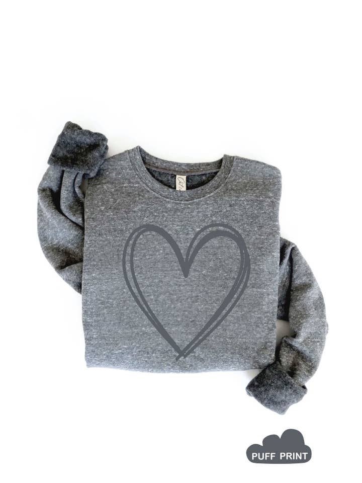 OAT COLLECTIVE - Wholesale Graphic Sweatshirt - Women's - HEART PUFF Graphic Sweatshirt7