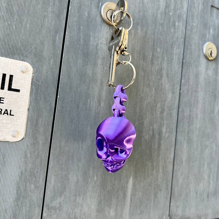NumanPrints – wholesale Nyckelring - Unisex – Skull KeyChain Flexi Spine 3D-tryckt tryck med1