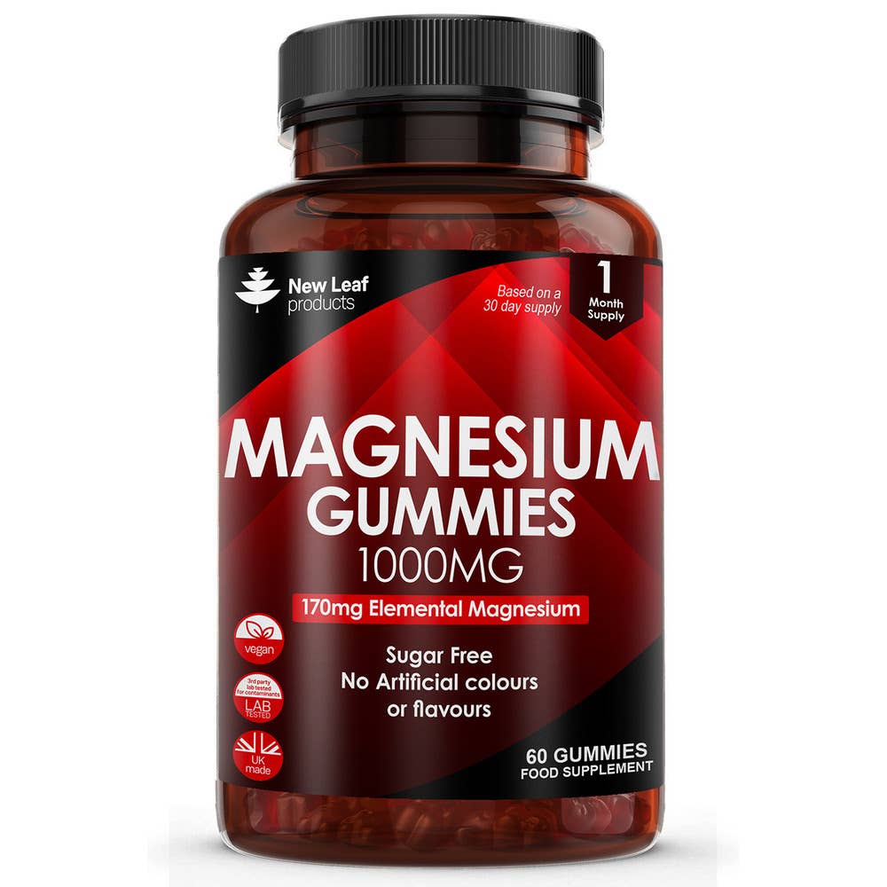 New Leaf products Ltd – wholesale Oral supplement/vitamin – Magnesium Gummies -60 Potent Vegan Sugar Free 1000mg Gummies0