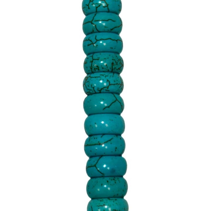 Natural Turquoise (Polished) - Roundel/ Smooth for wholesale by The Bead District