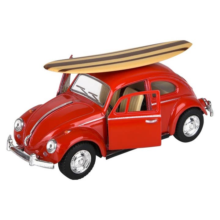 La Luna Bella - Toys - Wholesale Toy Car/Truck - Kids - 5" Diecast 1967 VW Beetle/Surfboard - LLB Toys
