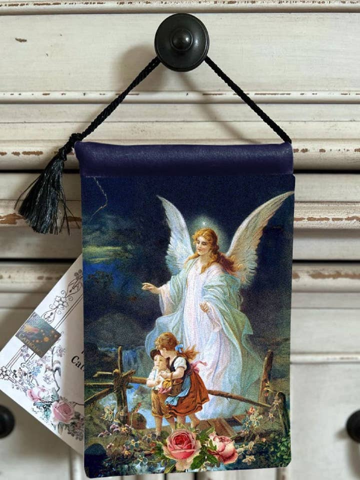 Guardian Angel Velvet Blessing Carrier Hd Image 8x5 for wholesale by Made By Catholics