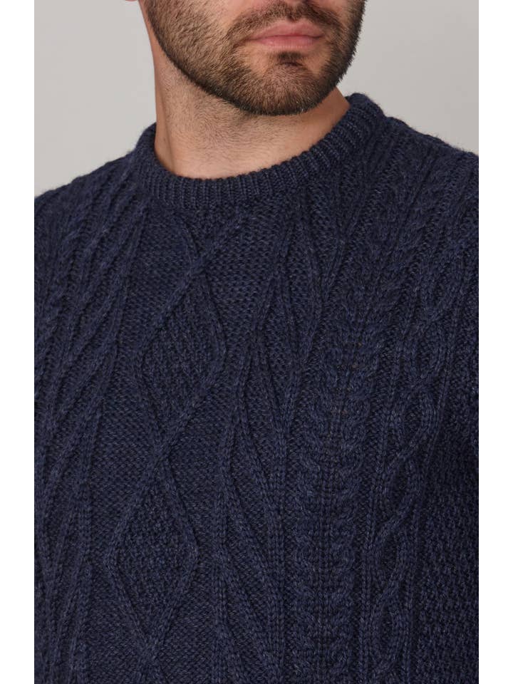 Paul James Knitwear – wholesale Knitted jumper – Men′s – Mens Chunky Merino Wool Cable Jumper