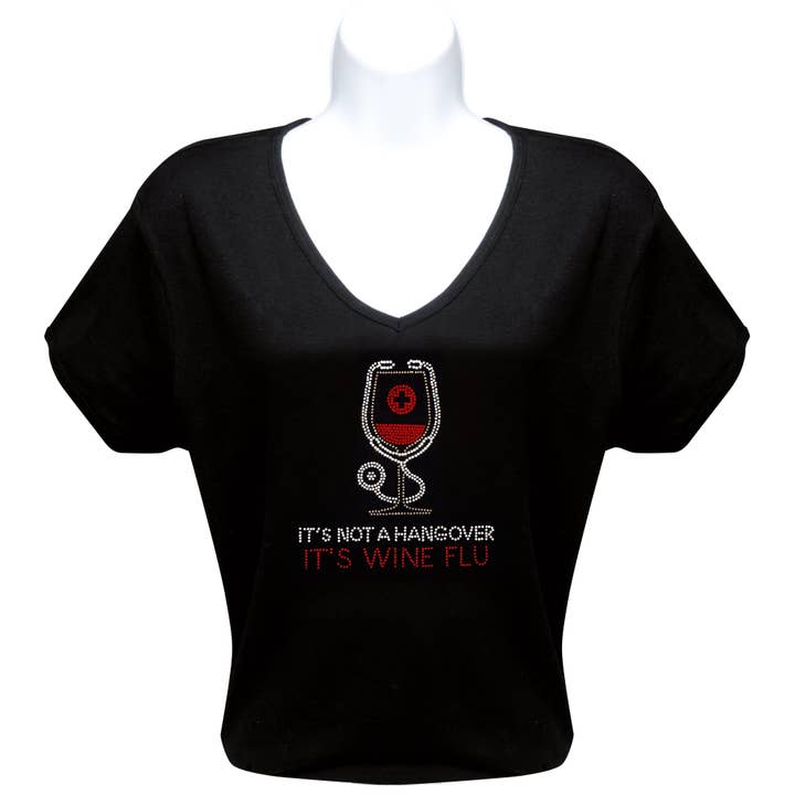 Wine Flu Rhinestone T-Shirt for wholesale by Chris’s Stuff Inc.