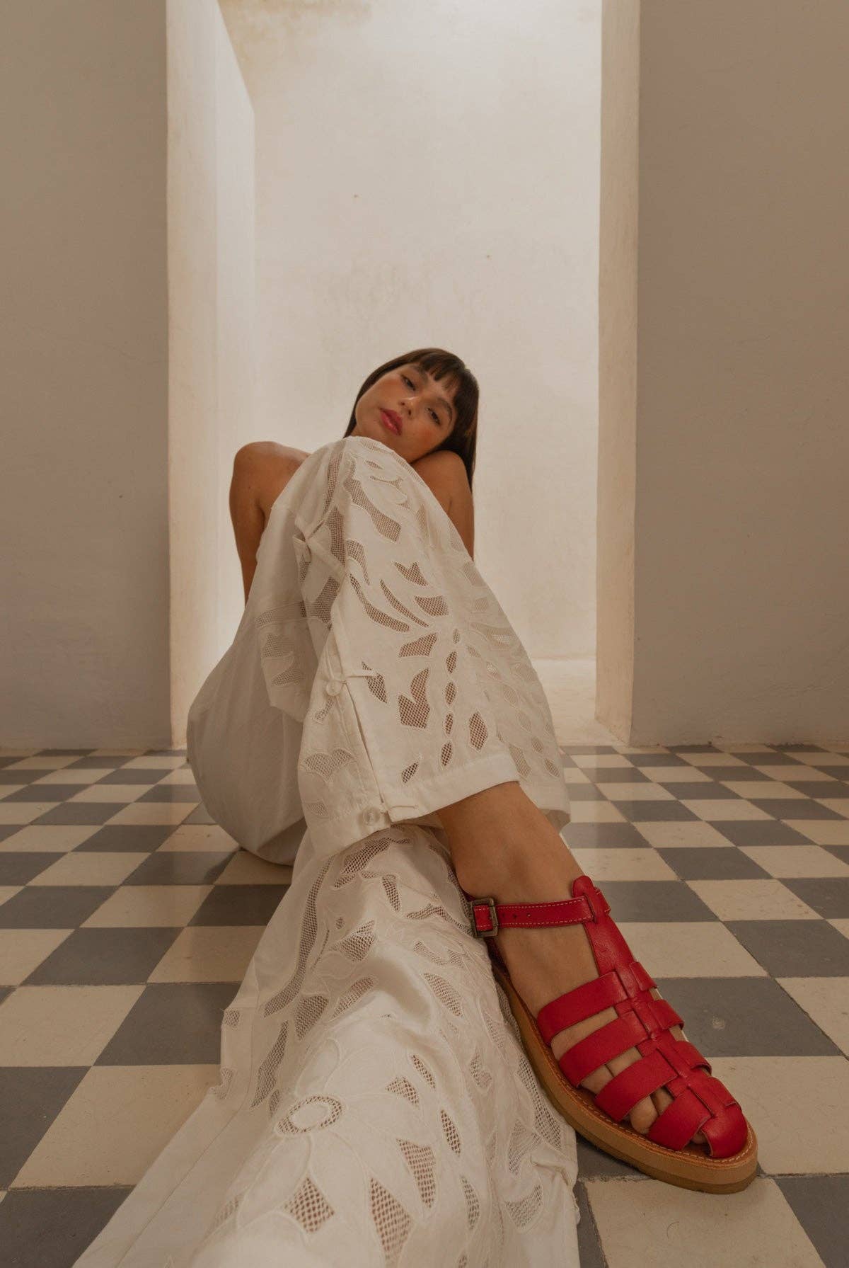 Mexas EU - Wholesale Sandals - Women's - CHILAQUILES ROJOS - Women's red leather fisherman sandals1