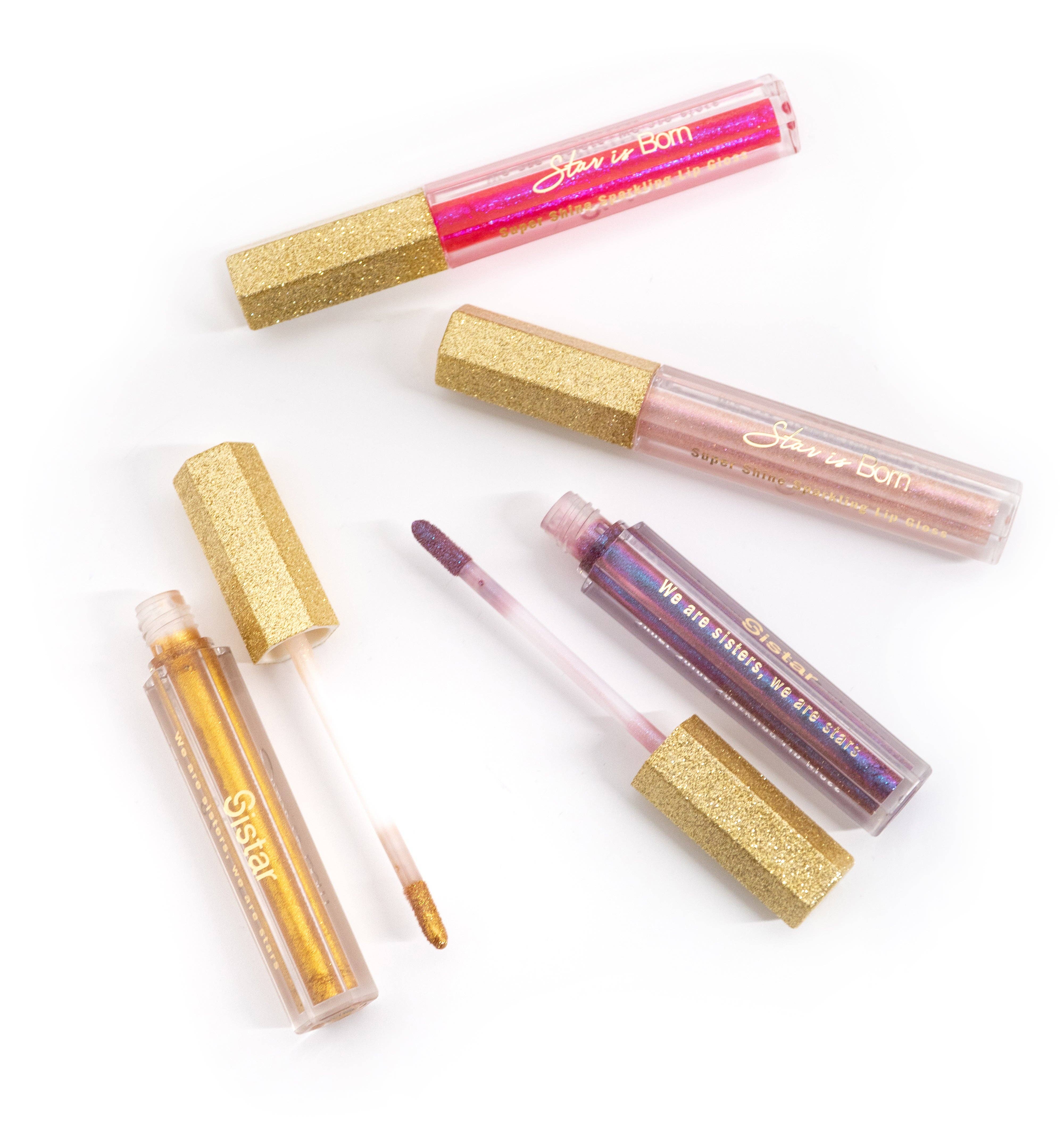 SM Beauty LLC - Wholesale Lip Gloss - Sistar - Star Is Born Holographic Lip Gloss | Paper Counter Display2