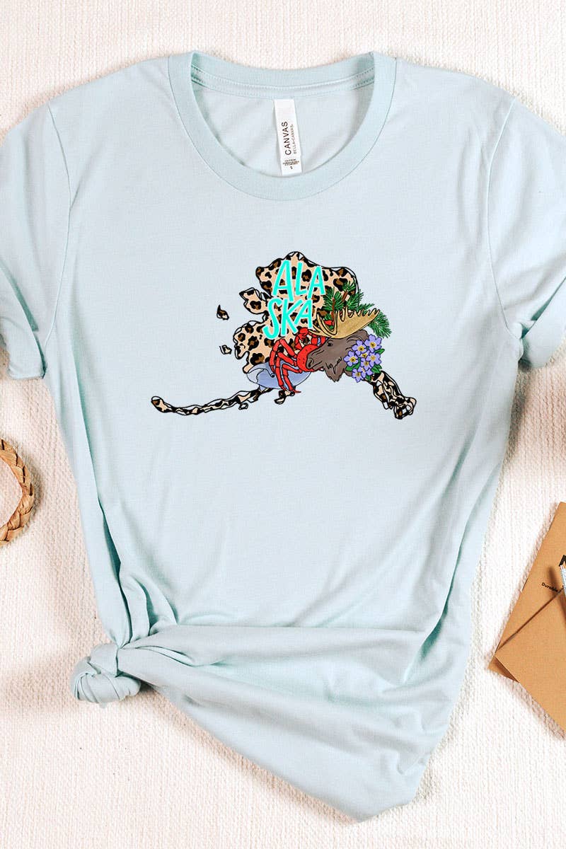 COLORBEAR – wholesale T-shirt med logga - Dam – Alaska STAT HANDRITAD GRAFISK T-SHIRT8