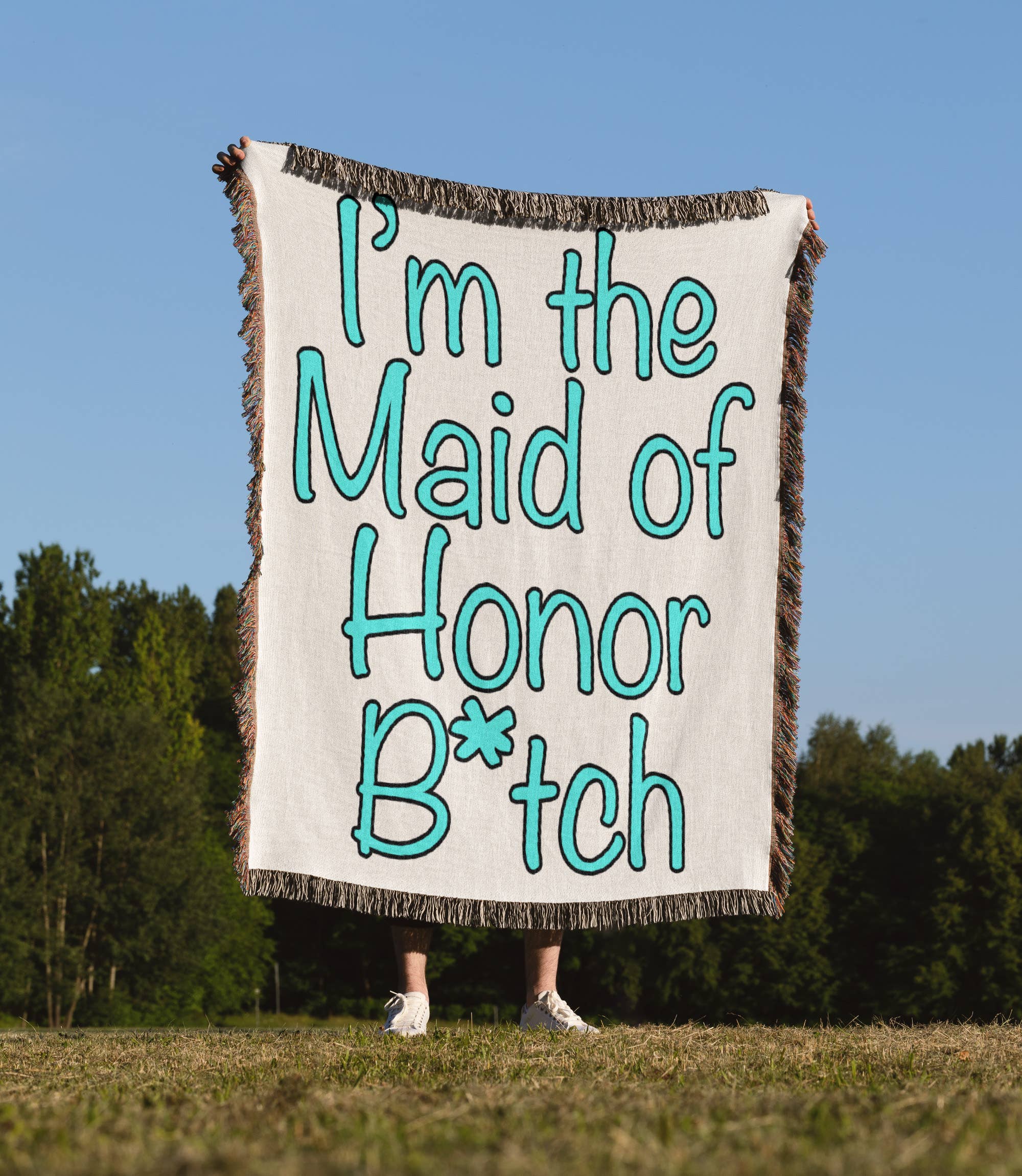 3dRose - Wholesale Throw Blanket - 3dRose, Im the maid of honor btch, Turquoise, Blanket1