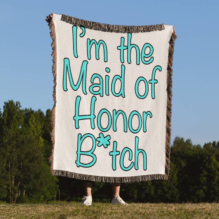 3dRose - Wholesale Throw Blanket - 3dRose, Im the maid of honor btch, Turquoise, Blanket1