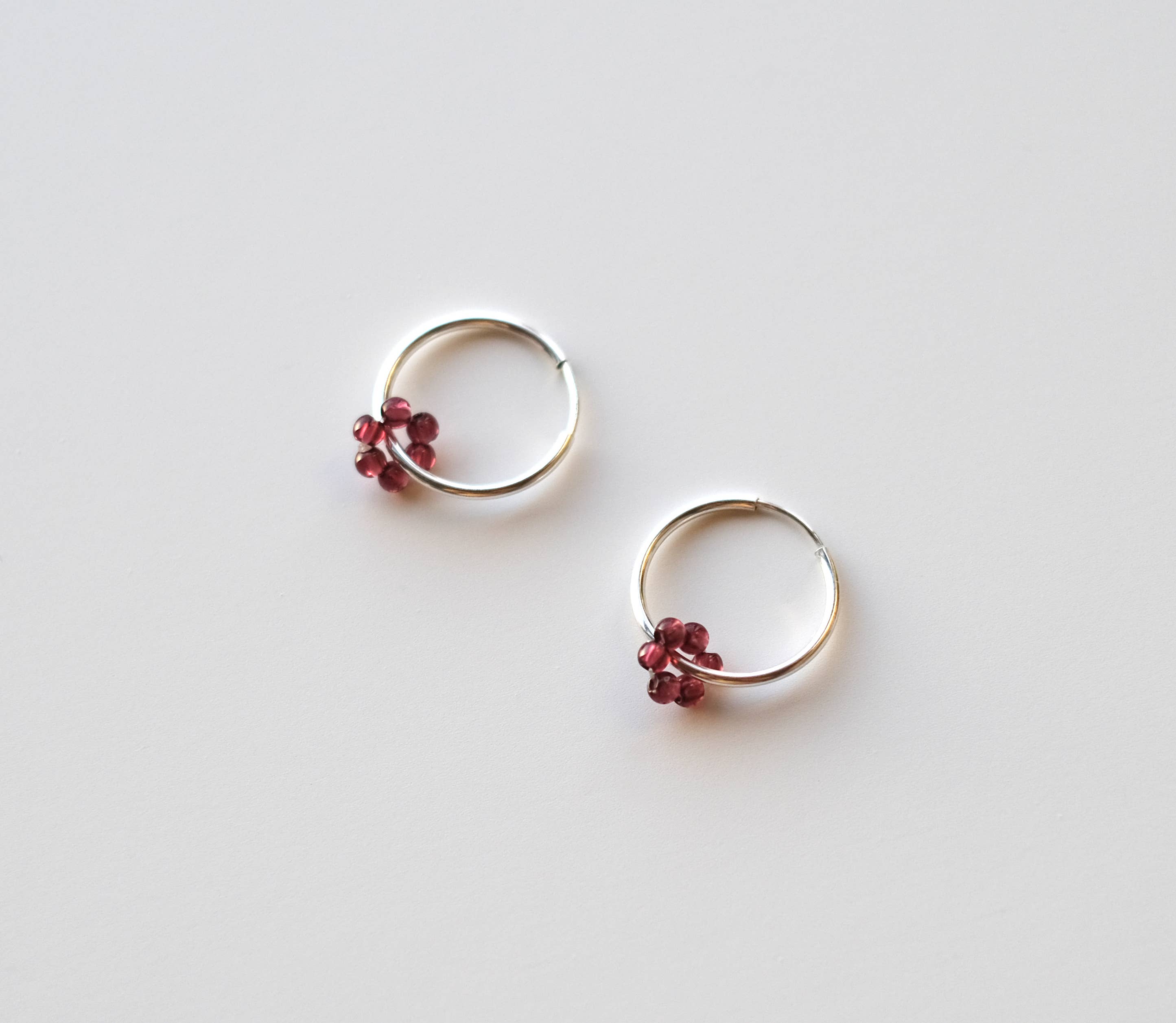 Object Flux - Wholesale Hoop Earrings - Sterling Silver Gemstone Hoop Earring (single)0