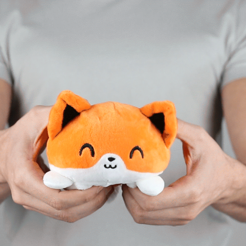 TeeTurtle - Wholesale Stuffed/Plush Toy - Kids & Baby - TeeTurtle Reversible Fox Plushie (Orange)1