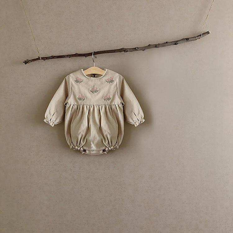 Annie & Charles - Wholesale Jumpsuit - Baby - Annie & Charles® Embroidered Corduroy Bloomer6