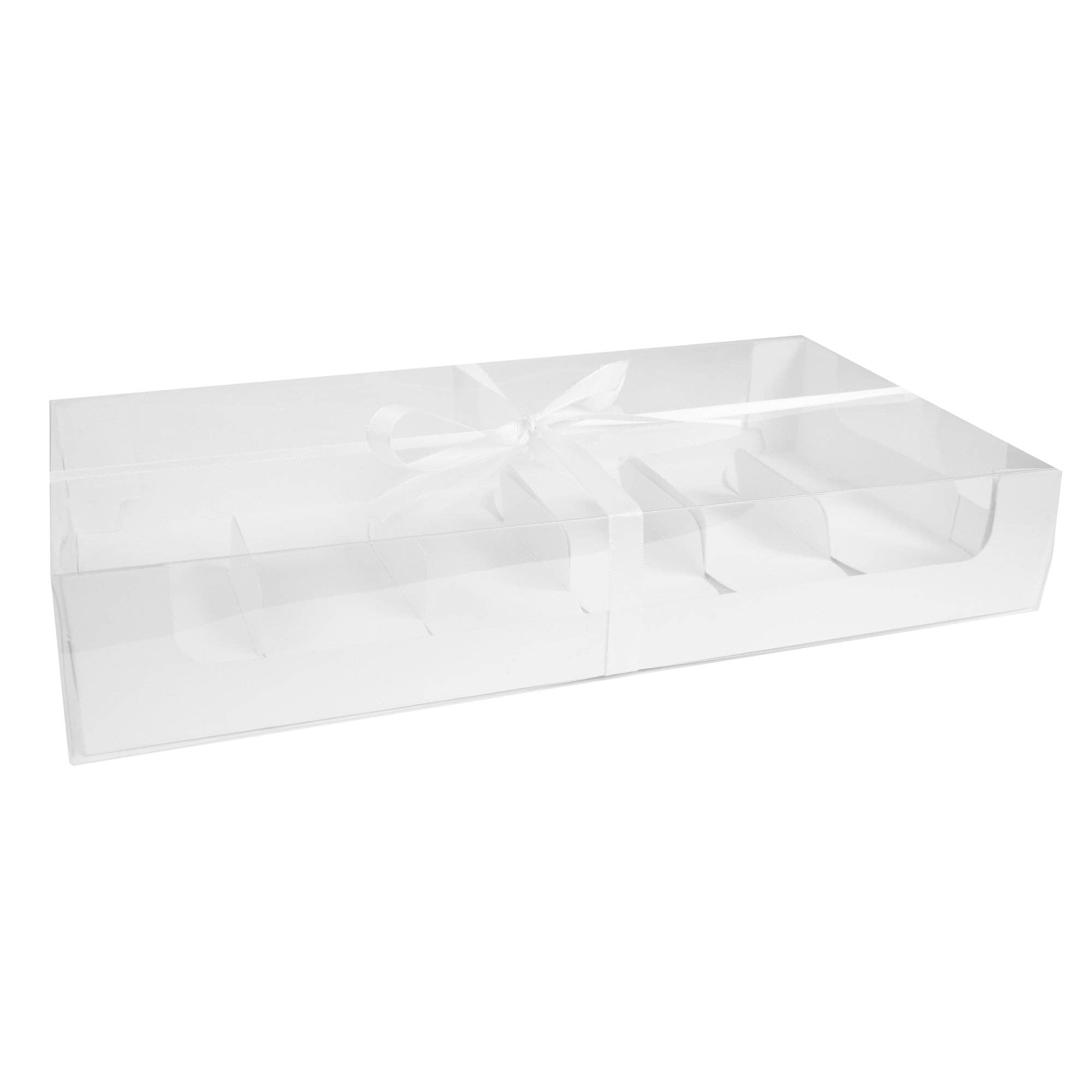 Emartbuy - Vente Coffrets cadeaux - Boîte à friandises avec couvercle transparent et ruban en satin - Lot de 122
