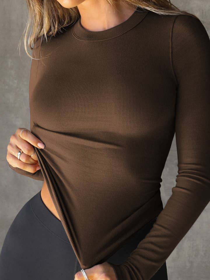 Hope & Sunshine - Wholesale Knit Top - Women's -  Ribbed Long Sleeve Crop Top3
