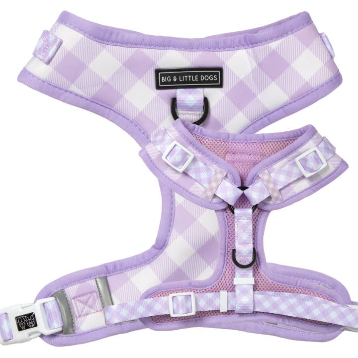 ADJUSTABLE DOG HARNESS: Berry Gingham for wholesale by Big and Little Dogs