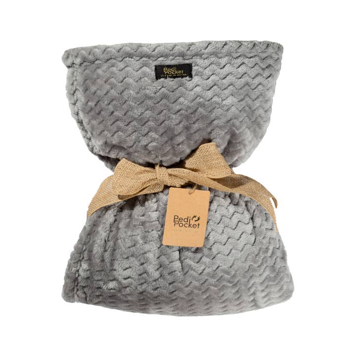 PediPocket: The Foot Pocket Blanket - Wholesale Throw Blanket - Blanket With a Foot Pocket in Light Sultry Smoke